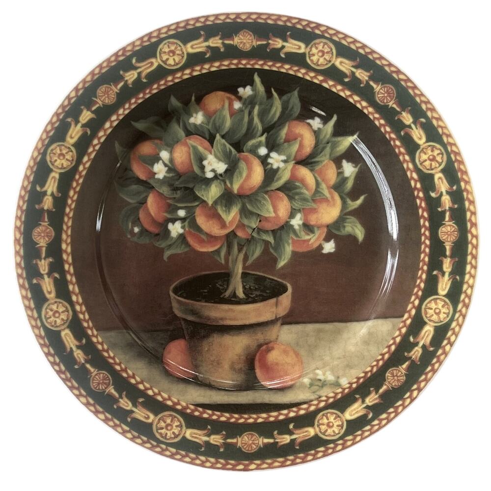 Rochard Limoges Topiary Fruit Tree Salad Plates Set of 4 France 7.75 in - Picture 2 of 10
